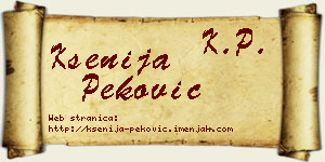 Ksenija Peković vizit kartica